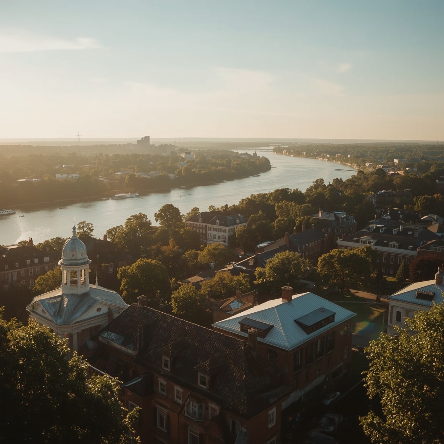 Historic Natchez landscape with Mississippi River